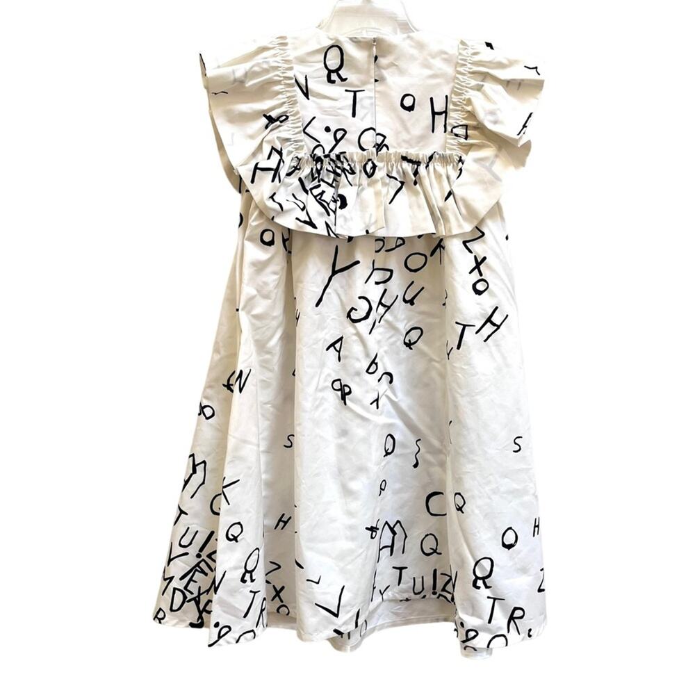Hilda Henri Zelda Dress NWT Girls 12 ABC Print Pinafore Ruffle Austrian